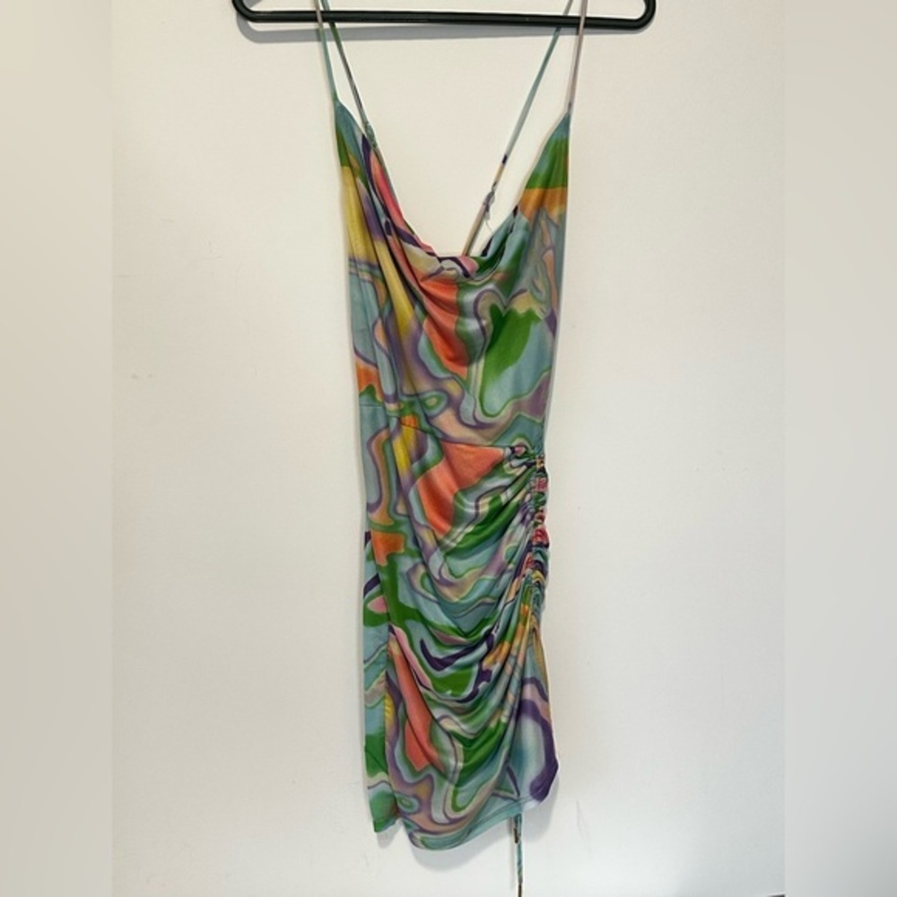 Blanc Clothing Multicoloured Marble Effect Dress